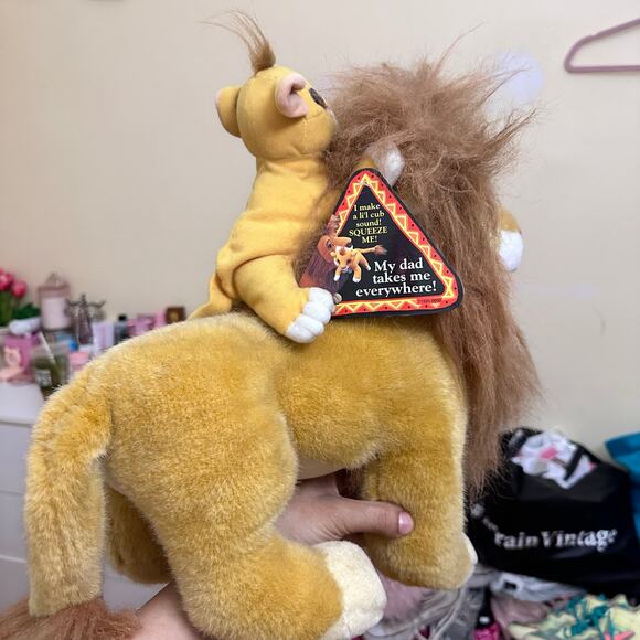 RARE VINTAGE MATTEL 1993 THE LION KING  MUFASA AND SON 14"‎ DISNEY PLUSH SIMBA - Picture 12 of 16